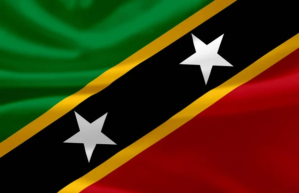 Ilustração da bandeira acenando São Cristóvão e Nevis . — Fotografia de Stock