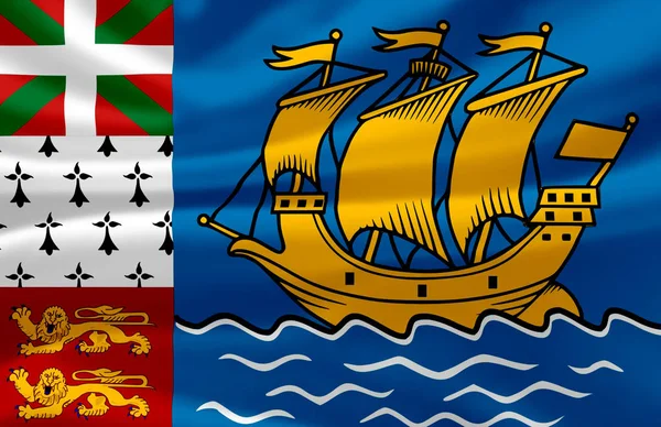 Ilustração da bandeira acenando Saint-Pierre e Miquelon . — Fotografia de Stock