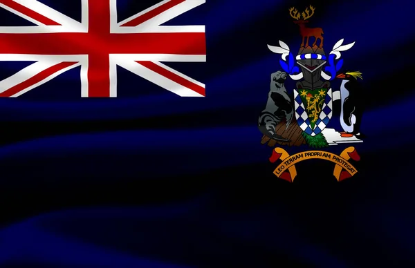Georgia del Sur y las Islas Sandwich del Sur ondeando bandera illustr — Foto de Stock