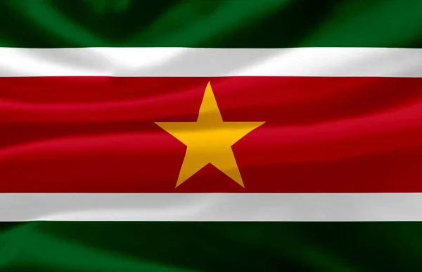 Surinam bayrak illüstrasyon sallayarak.