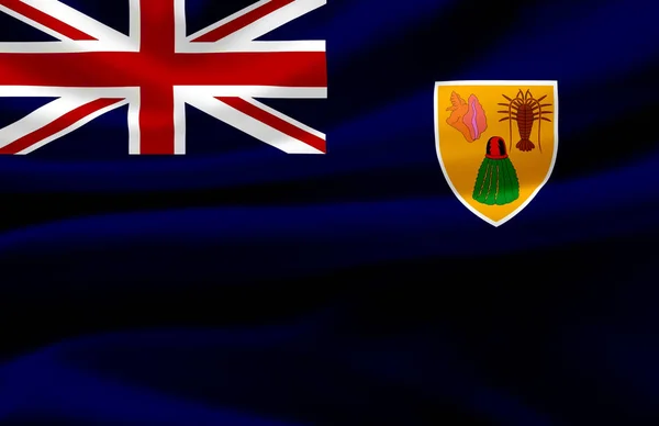 Turks-en Caicoseilanden zwaaiende vlag illustratie. — Stockfoto