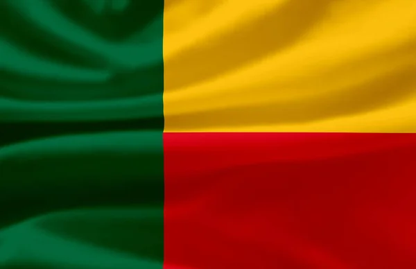 Benin bayrak illüstrasyon sallayarak. — Stok fotoğraf