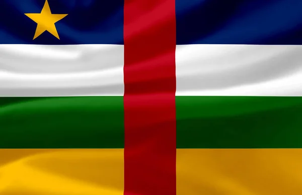 Centraal-Afrikaanse Republiek zwaaiende vlag illustratie. — Stockfoto