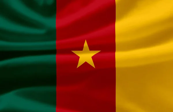 Kameroen wuivende vlag illustratie. — Stockfoto