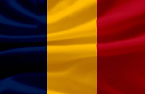 Tchad viftande flagga illustration. — Stockfoto