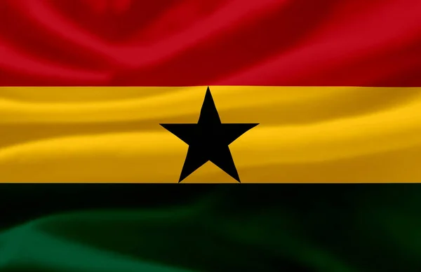 Ghana ondeando bandera ilustración . — Foto de Stock