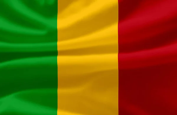 Vlajka mávání v Mali. — Stock fotografie