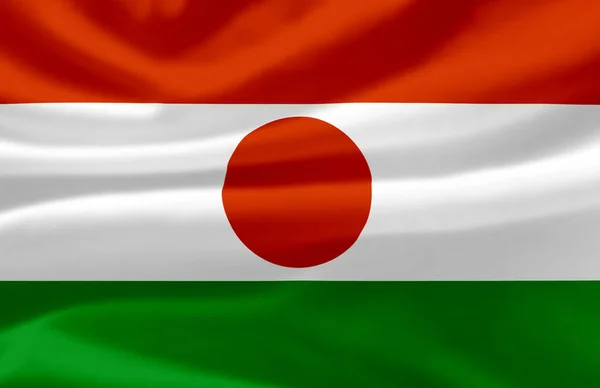 Niger zwaaiende vlag illustratie. — Stockfoto