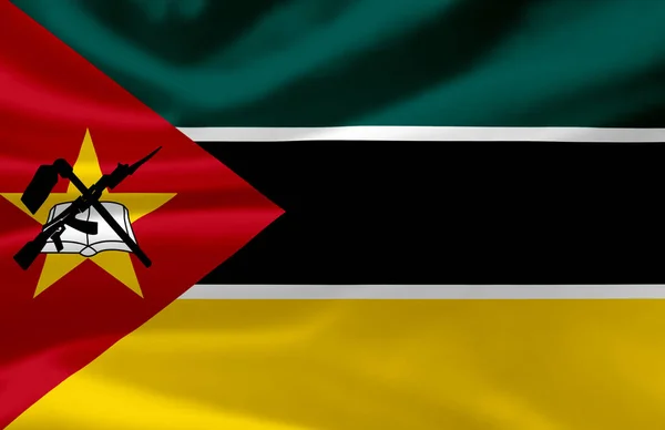 Mozambik hullámzó zászló illusztráció. — Stock Fotó