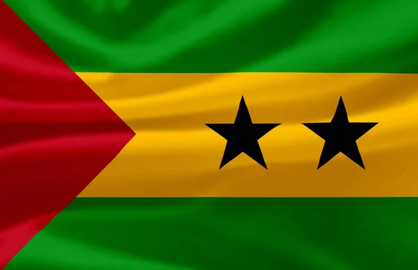Sao Tome And Principe sventola bandiera illustrazione . — Foto Stock