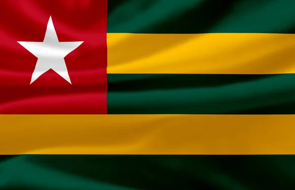 Togo zwaaiende vlag illustratie. — Stockfoto