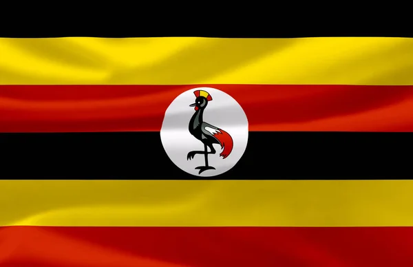Uganda acenando ilustração bandeira . — Fotografia de Stock