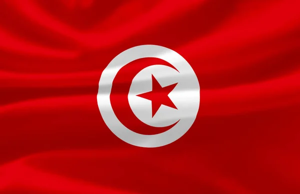 Tunisie agitant le drapeau illustration . — Photo