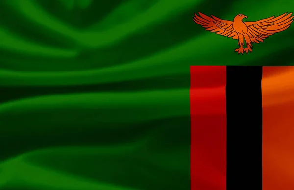 Zambia waving flag illustration. — Stock Photo, Image