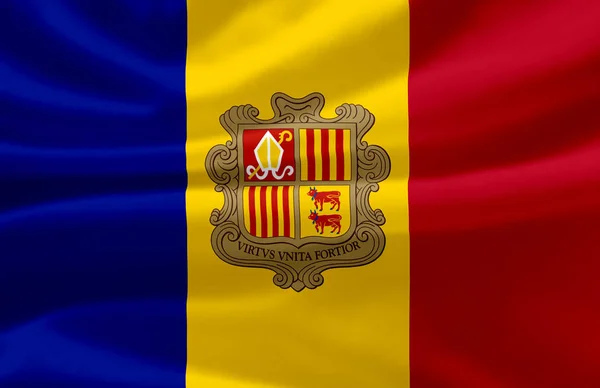 Andorra zwaaien vlag illustratie. — Stockfoto