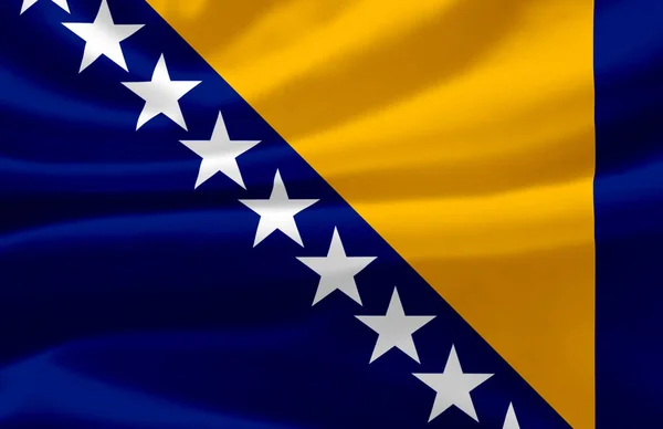 Bosnien und Herzegowina schwenkt Flagge. — Stockfoto