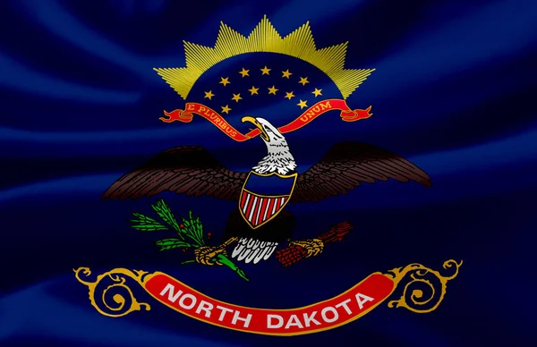 North Dakota waving flag illustration. — Stock Photo, Image