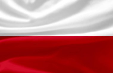 Polonya bayrak illüstrasyon sallayarak.