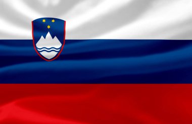 Slovenya bayrak illüstrasyon sallayarak.
