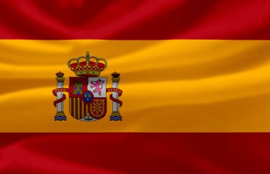 İspanya bayrak illüstrasyon sallayarak.