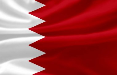 Bahreyn bayrak illüstrasyon sallayarak.