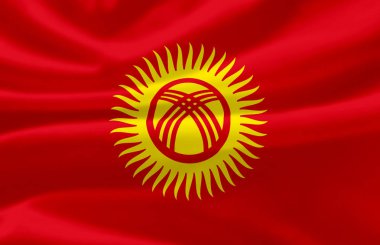Kırgızistan bayrak illüstrasyon sallayarak.