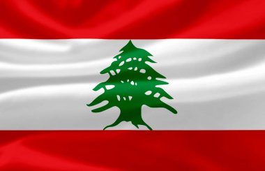 Lübnan bayrak illüstrasyon sallayarak.