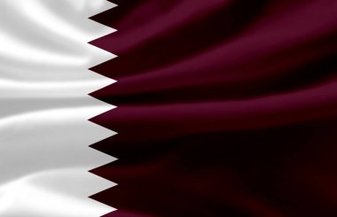 Katar bayrak illüstrasyon sallayarak.