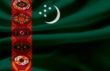 Türkmenistan bayrak illüstrasyonsal.