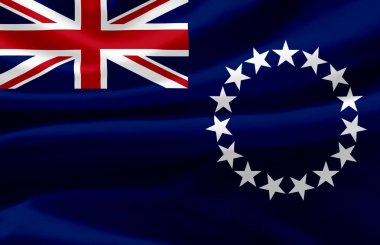 Cook Adaları bayrak illüstrasyon sallayarak.