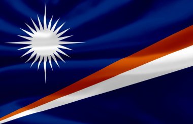 Marshall Adaları bayrak illüstrasyon sallayarak.