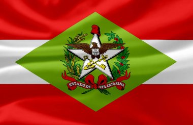 Santa Catarina dalgalı bayrak illüstrasyon.