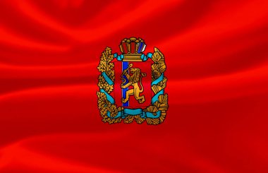 Krasnoyarsk bayrak illüstrasyon sallayarak.