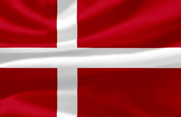 Dinamarca ondeando bandera ilustración . —  Fotos de Stock
