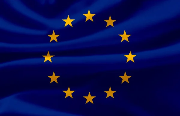 Europeiska unionen viftande flagga illustration. — Stockfoto