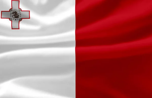 Malta zwaaiende vlag illustratie. — Stockfoto