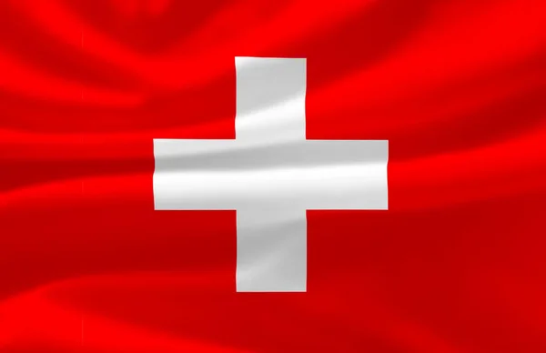 Ελβετία κυματιστό εικονογράφηση σημαίας. — Φωτογραφία Αρχείου