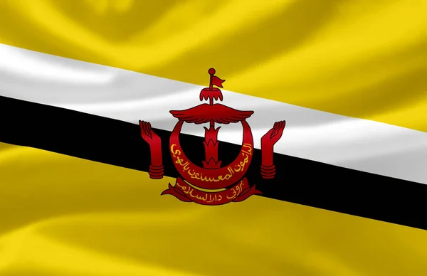 Brunei viftande flagga illustration. — Stockfoto