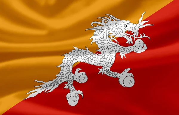 Bhutan waving flag illustration. — Stockfoto