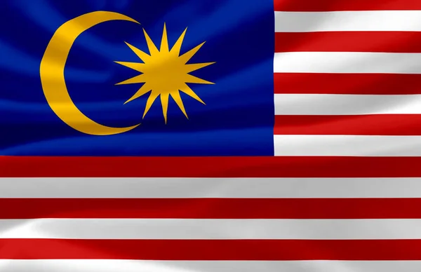 Malásia acenando bandeira ilustração . — Fotografia de Stock