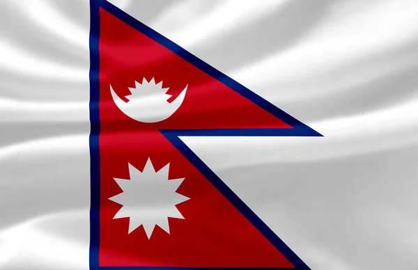 尼泊尔挥舞国旗插图. — 图库照片