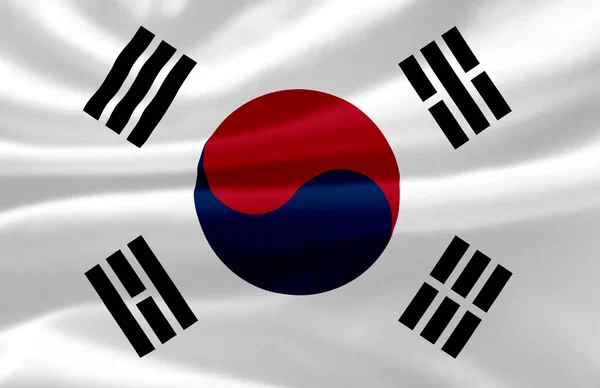 Jižní Korea-mávající vlajka. — Stock fotografie