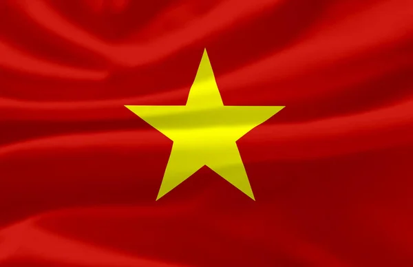 Vietnam viftande flagga illustration. — Stockfoto