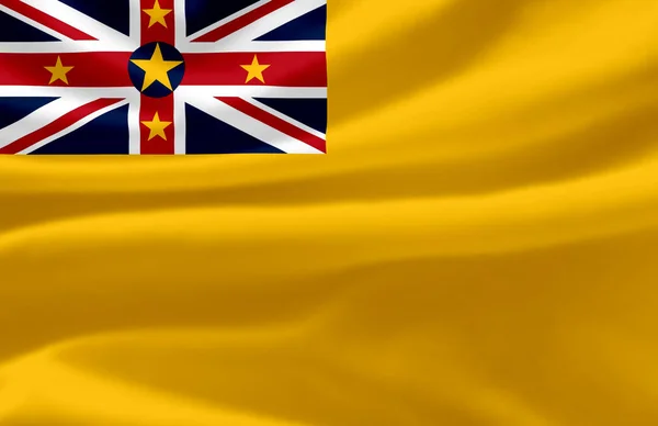 Niue ondeando bandera ilustración . —  Fotos de Stock