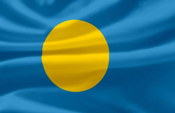 Palau schwenkt Flagge. — Stockfoto