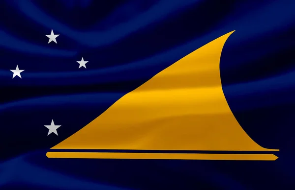 Tokelau hullámzó zászló illusztráció. — Stock Fotó