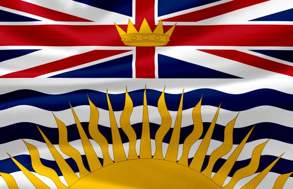 British Columbia zwaaiende vlag illustratie. — Stockfoto