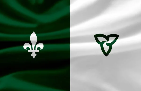 Franco-Ontarian dalgalı bayrak illüstrasyon.