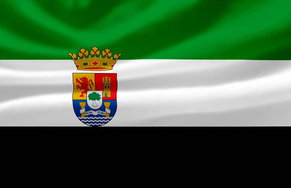 Extremadura schwenkt Flagge. — Stockfoto