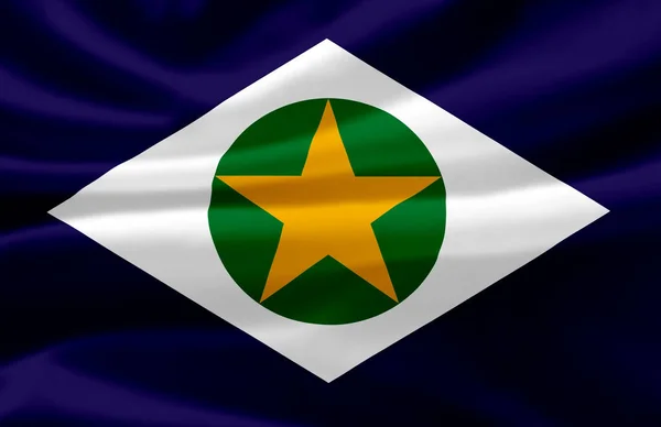 Mato Grosso sventola bandiera illustrazione . — Foto Stock